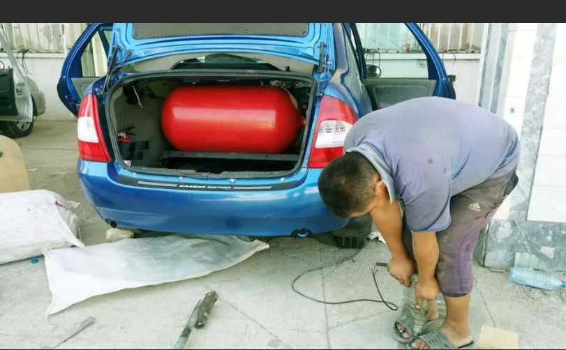 Метан газ балон установка!!