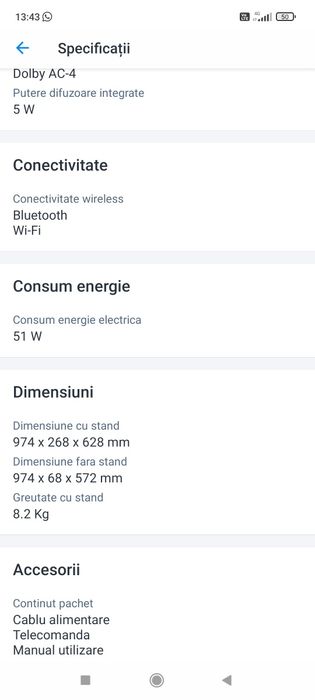 Sony Bravia 43WF660 – pentru piese / display spart