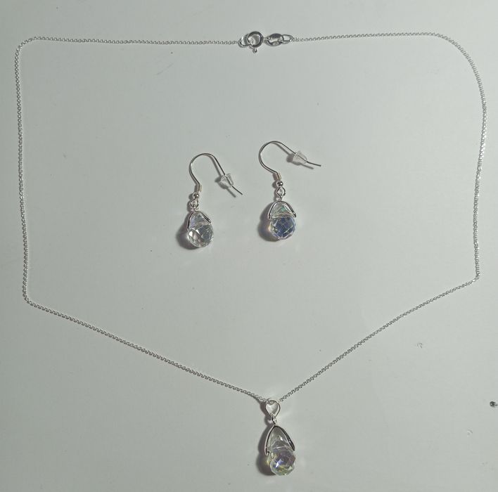 Set cercei și colier argint 925 și Swarovski