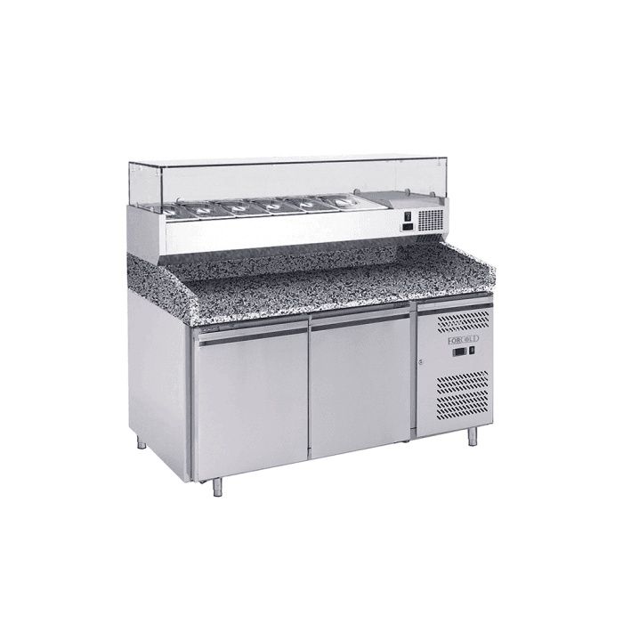 Masa profesionala preparare pizza cu vitrina rece