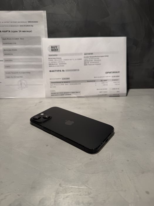 Перфектен Iphone 15 Black + бележки