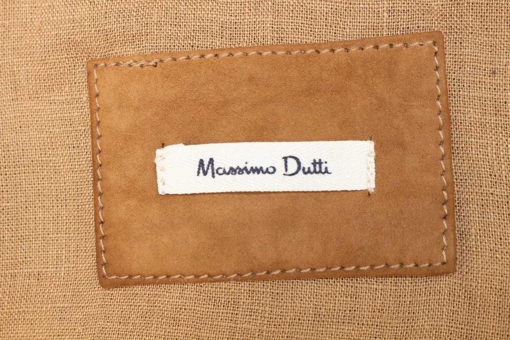 Massimo Dutti дамски елек от естествен велур с ленен гръб кафяв 40/L