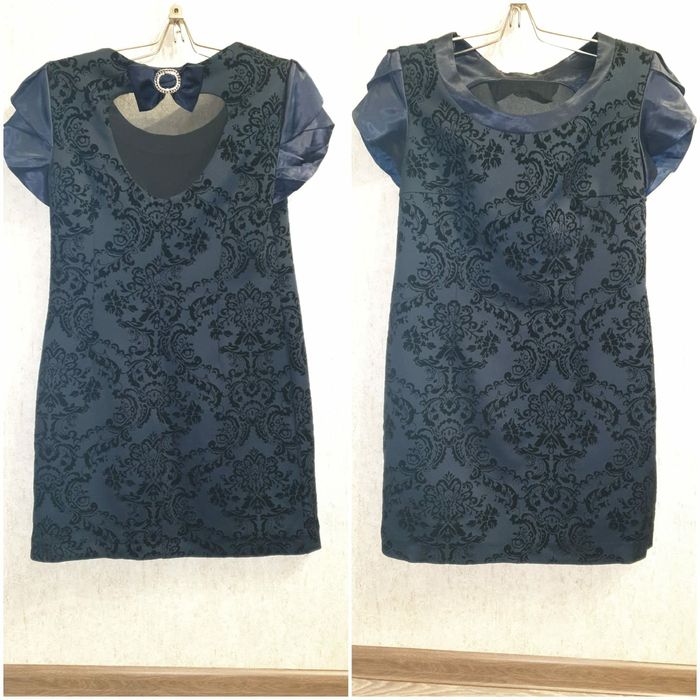 Продается  вечернее платье, ткань дорогая. Темно синий