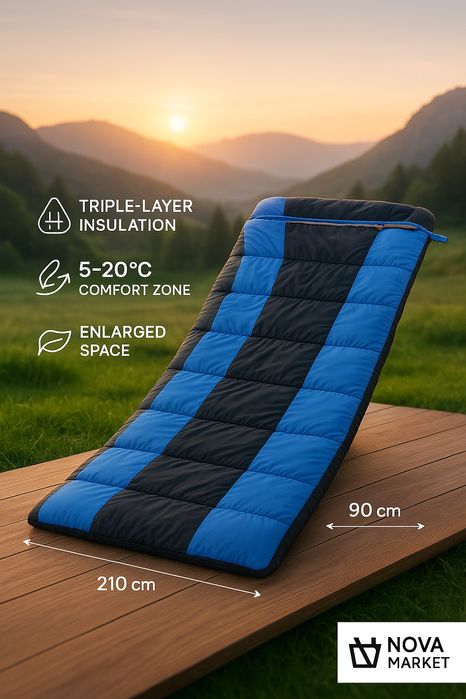 Спальный мешок-одеяло 210×90 см для кемпинга и туризма