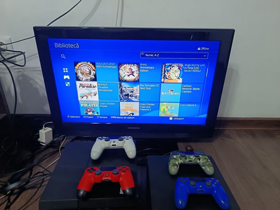 PlayStation 4/PS4 + 100 Jocuri (Orice Joc Gratis) ModaT FC26/GTA/NFS