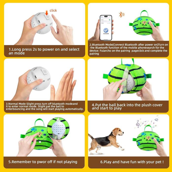 Yiateoit 18 см интерактивна играчка за кучета Вибрираща кучешка топка