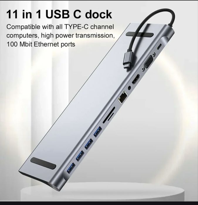 Док-станция типа С USB С Hub 3.0 Разветвитель Многопортовый адаптер 4К