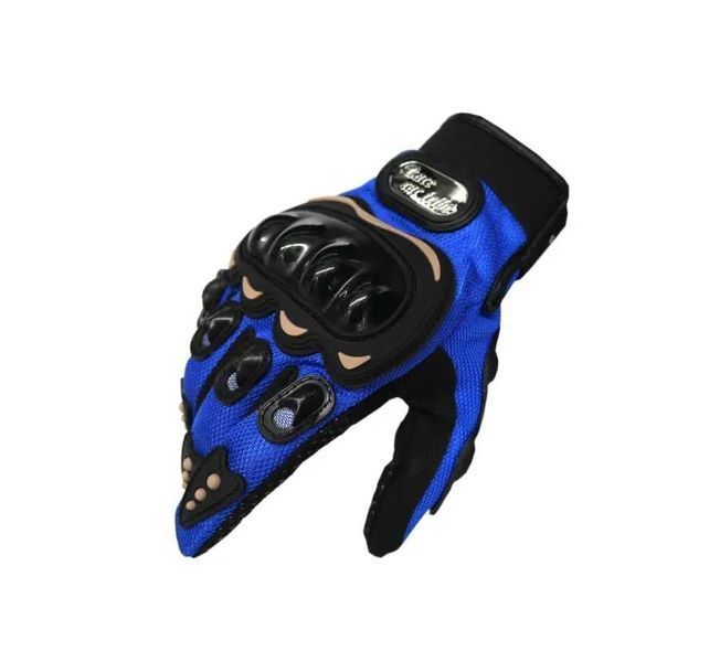 Manusi moto ATV enduro cu protecţii – textil – negru/albastru -NOI