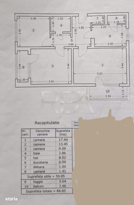 3 camere-centrala proprie-loc de parcare- Brancoveanu