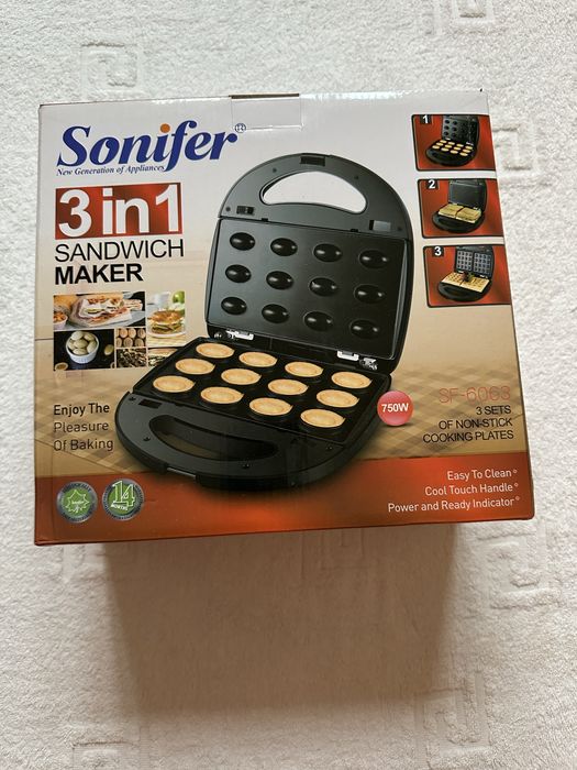 Тостер вафельница сэндвичница для венских вафель 3 в 1