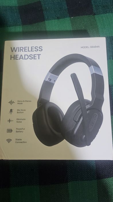 Чисто нови безжични слушалки с микрофон GE654A (Wireless Headset) – Bluetooth / Шумопотискане
