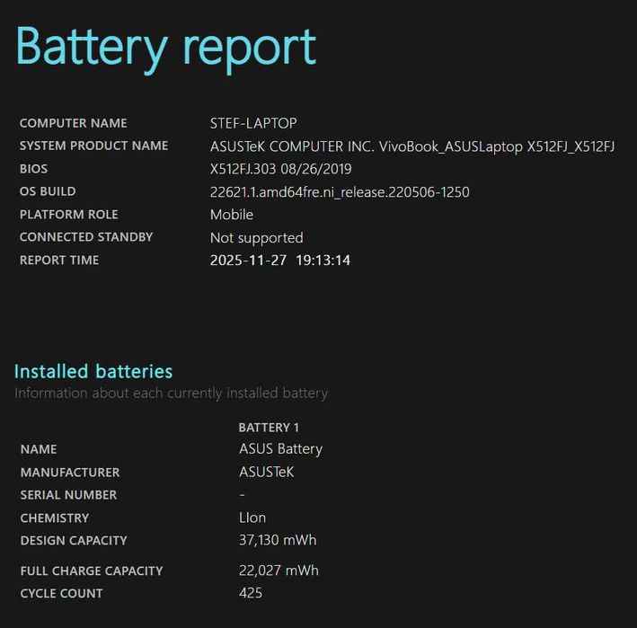 Vand Laptop ASUS Vivobook X512FJ