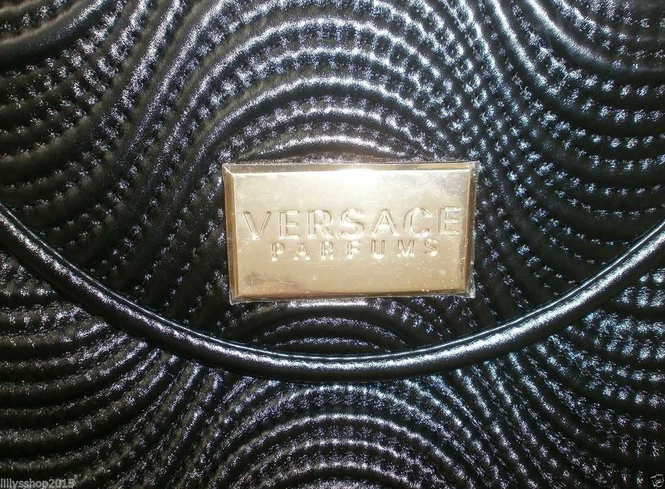 %ПРОМО% VERSACE – Дамска кожена черна вечерна чанта нова с етикети