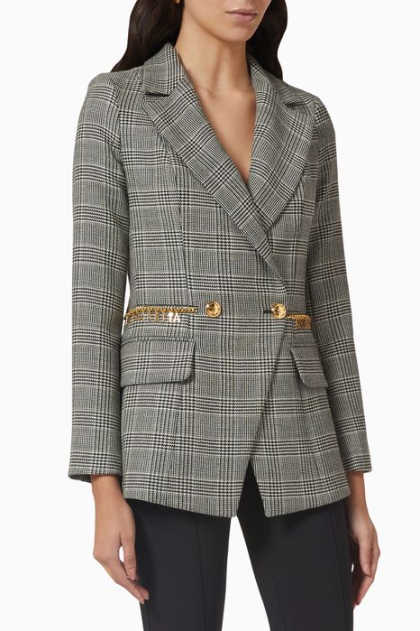 Elisabetta Franchi Блейзър с детайли и лого