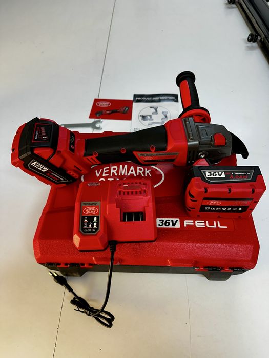 Акумулаторен ъглошлайф 36v Vermark Starke червен флекс 36в гр ...