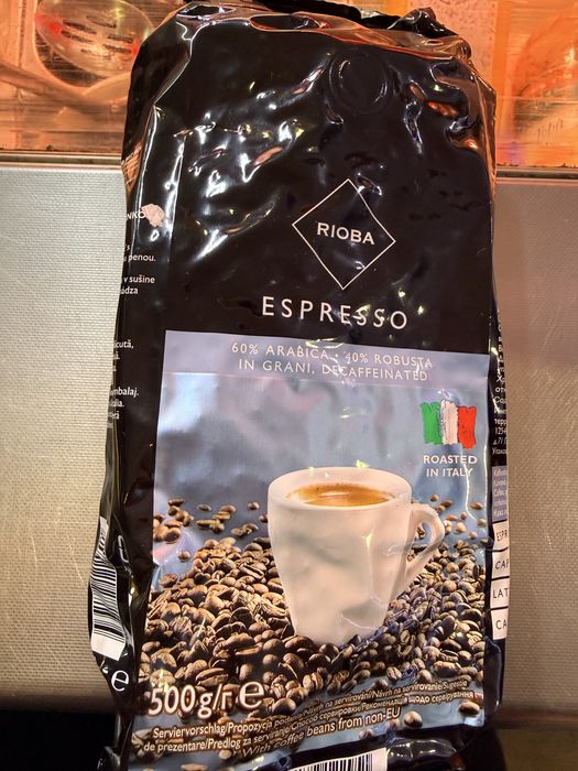 Cafea decofeinizata boabe Rioba