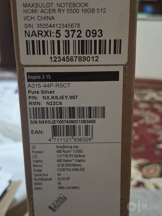 Acer notebook AMD Ryzen5