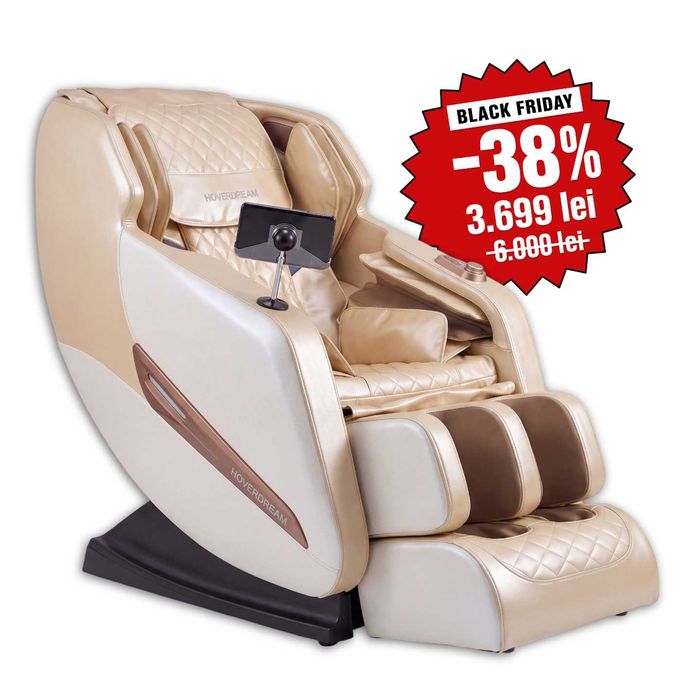 Scaun de masaj Platinum NOU | Livrare în toată România, plata la livrare | BLACK FRIDAY -38% | Full Body, 0 Gravity, încălzire, vibrație, compresie