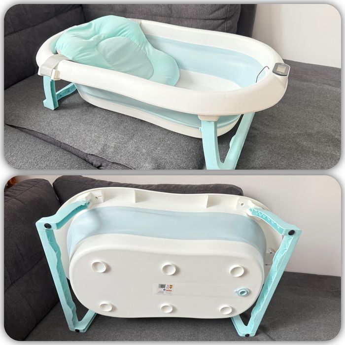 Cadita bebe, Primabobo, Genua, cu termometru, dop si suport anatomic, Gri