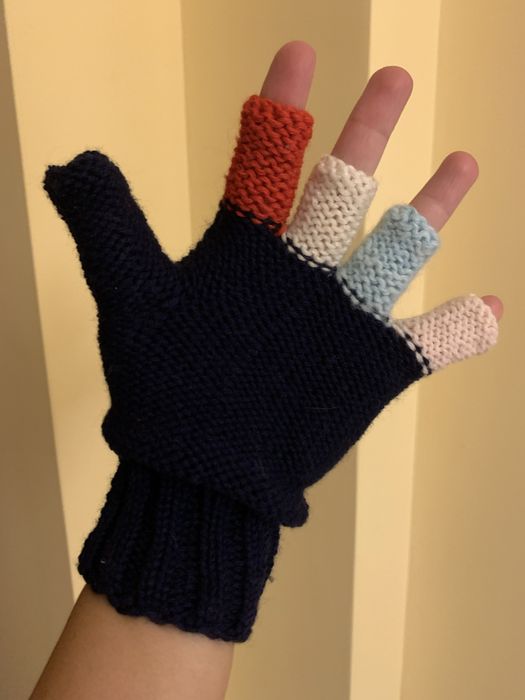 Ръчно плетени дамски ръкавици с капаче без пръсти За момичета или жени
