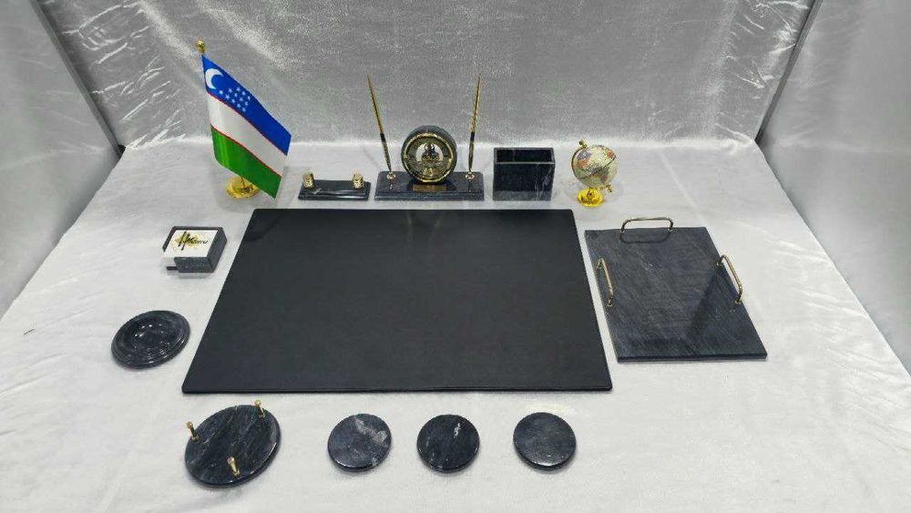 Настольный набор "черный мрамор" 13 шт предмет