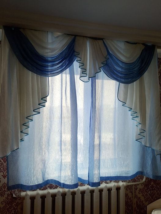 Шторы для кухни с дамбрикеном