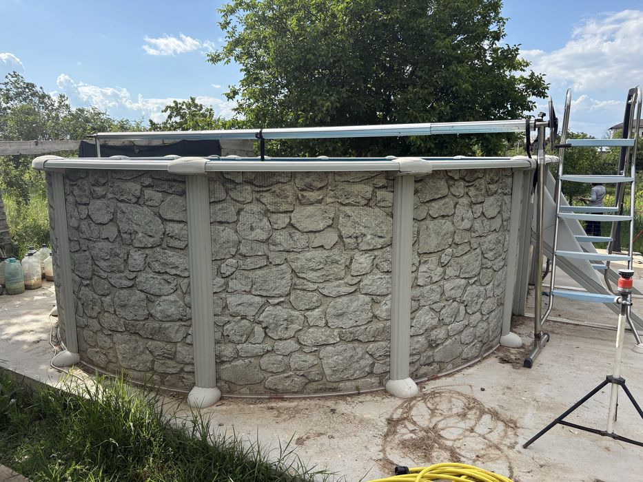 Vand piscina supraterana 6.1x3,75x1.32m gre completa