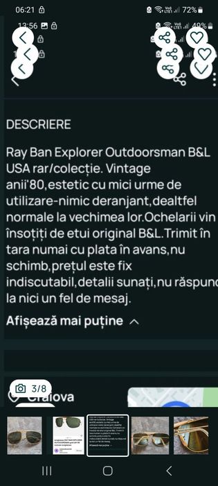 Ray Ban Explorer Outdoorsman B&L USA