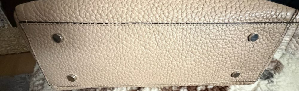 Geantă de mână, piele naturala, de bovină, bej,  Gianni Conti