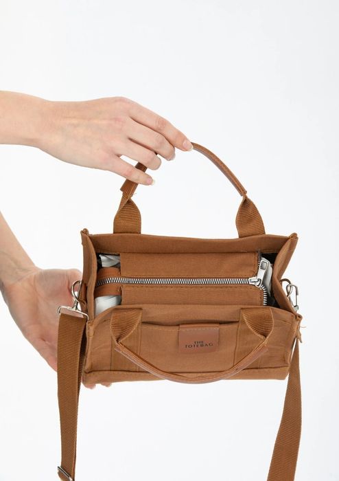 Платнена чанта с кръстосана каишка Mini The Tote Bag Чанта за ръка пре