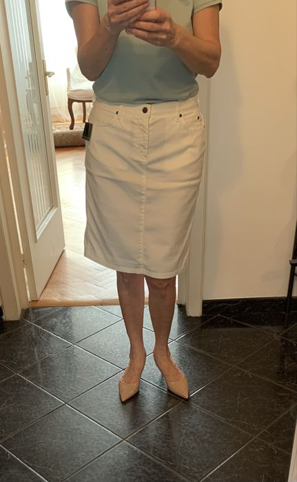 Fusta alba din denim / whitejeans