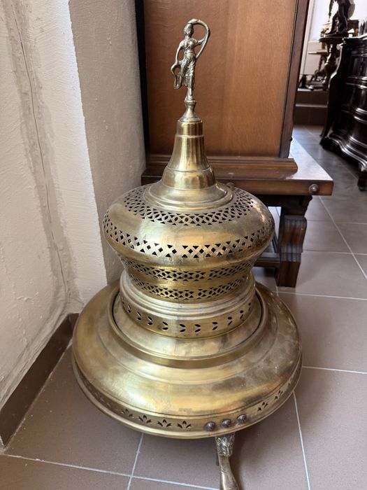 Arzator Mare Brazier Vintage din Alama Bronz