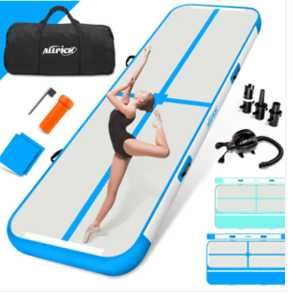 Saltea de gimnastică gonflabilă ALLPICK cu pompă electrică de aer, lungime saltea de antrenament 3/4/5/6 m,