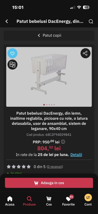 Pătuț pentru bebeluși
