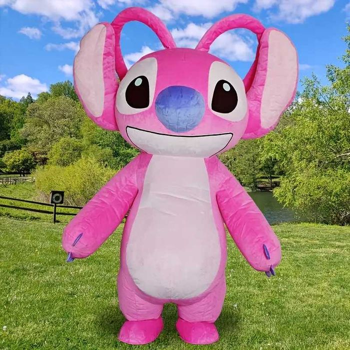 Гигантски надуваем Костюм на Лило и Стич 2,6м за парти Розов