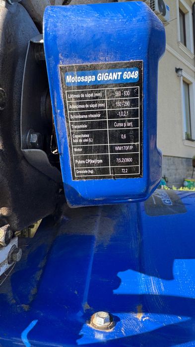 Motosapa Ruris Gigant 6048, model pe benzina, 5.15 kW, 7 CP, 3 viteze