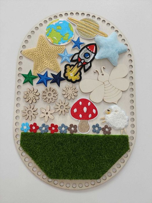 Covor senzorial/panou Montessori, handmade