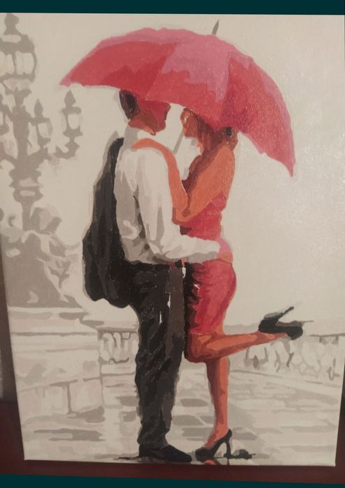 Картина рисуване по номера Среща в Париж