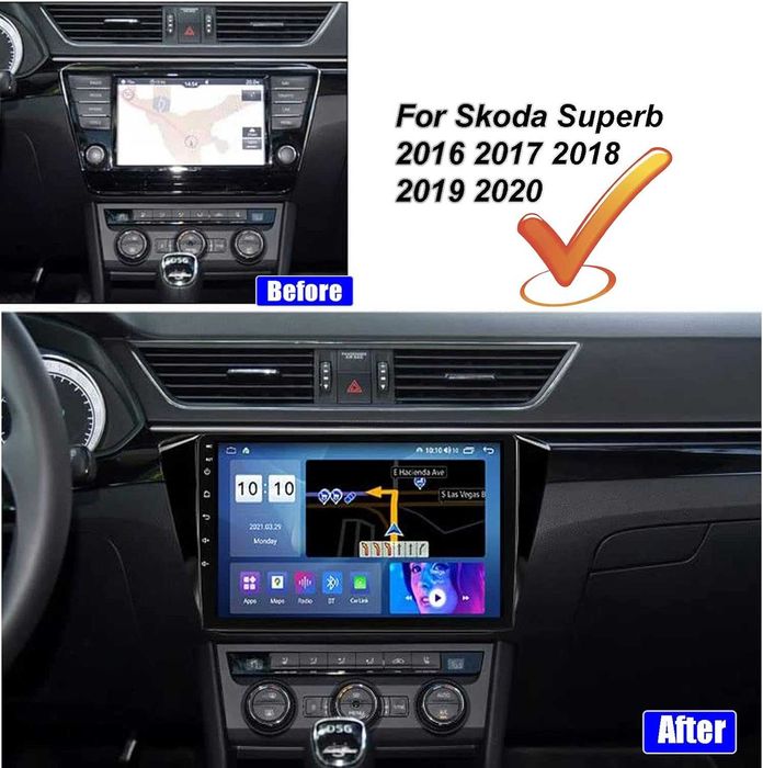 Мултимедия Двоен дин за Skoda Superb 2 B6 навигация с Android Superb 3