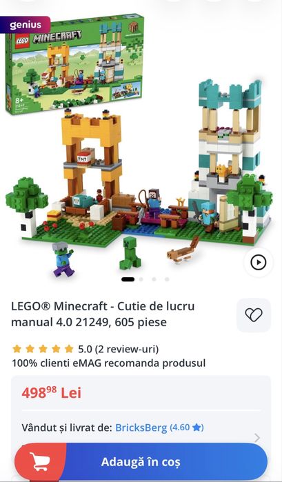 LEGO Minecraft  21249, 605 piese