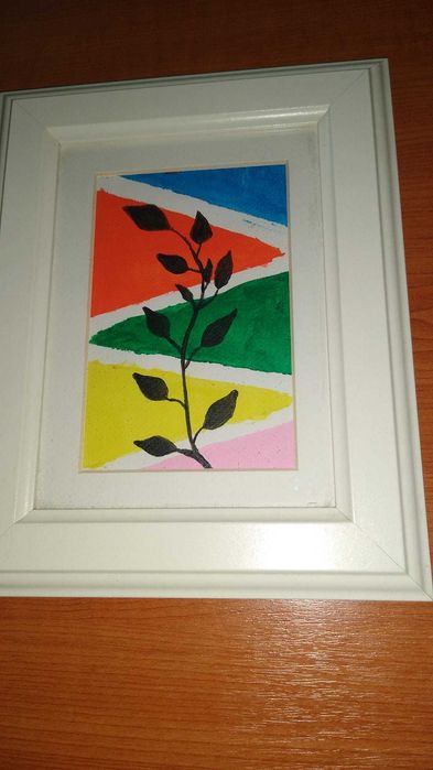 Tabloul pictat manual acrilic "The Grace of the Tropical Sunset38x45cm