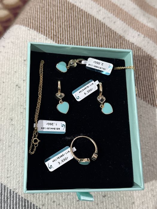 Комплект сырга кулон кольтцо