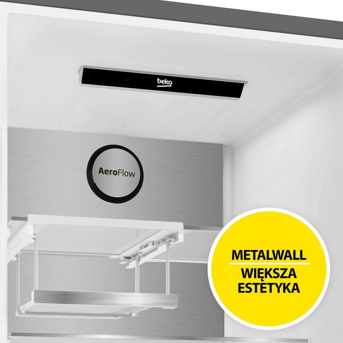 Нов инверторен хладилник с фризер BEKO bPro500 B5RCNA406HXB3 с функция No Frost и HarvestFresh AeroFlow, 203.5 см,