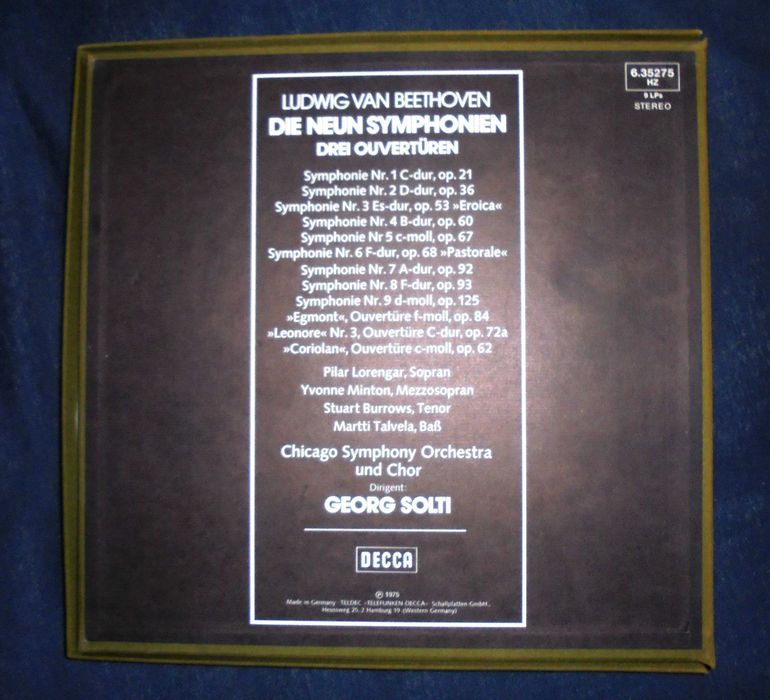 Vand mapa discuri vinil Solti-Beethoven-9 simfonii+3 uverturi, ca noi