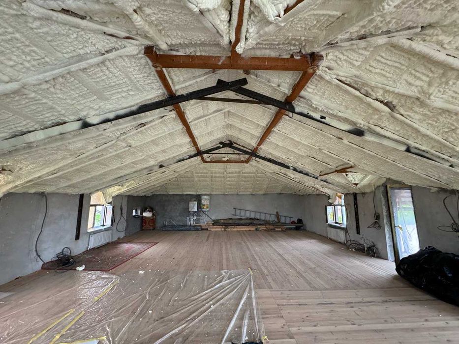 Pena sepish xizmati, penka, пена утепление мансарды, ангара крыши дома