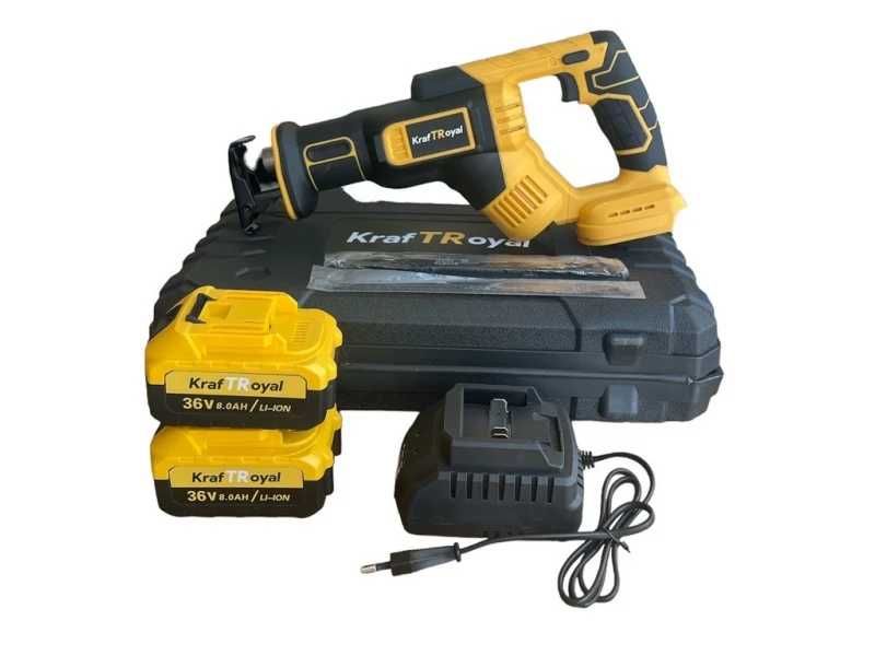 Акумулаторен саблен трион KraftRoyal 36v с 2 батерии 8ah