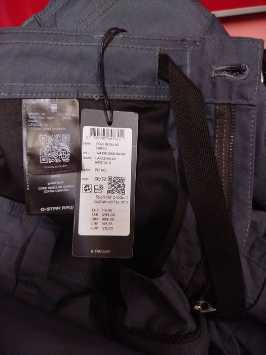 Оригинален карго панталон G-Star Raw Core W36 нов мъжки Cargo Tapered