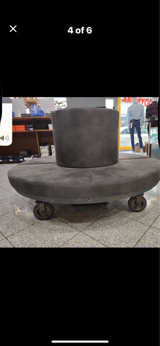 Кръгло канапе на колела  правено по поръчка