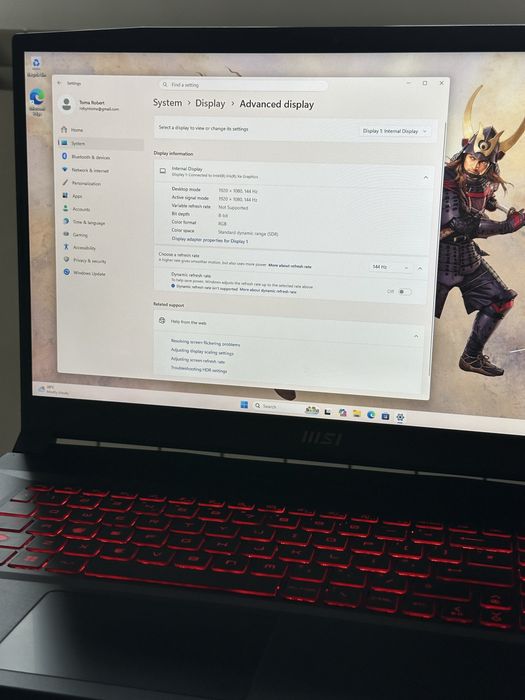 Laptop Gaming MSI Katana GF76 12UGS | i7-12700H (14 Nuclee) | RTX 3070 Ti 8GB (105W TGP) | 16GB RAM DDR4 | SSD 1TB NVMe | Display 17.3" FHD 144Hz