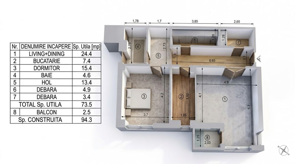 Apartament 2 Camere / Bloc Nou / Exclusivitate